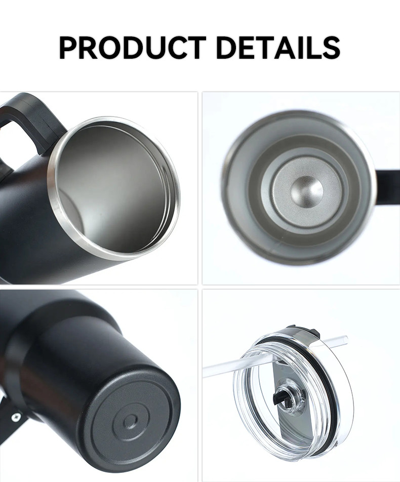 OEM ODM Stainless Steel 40 Oz Travel Mug With Handle And Straw