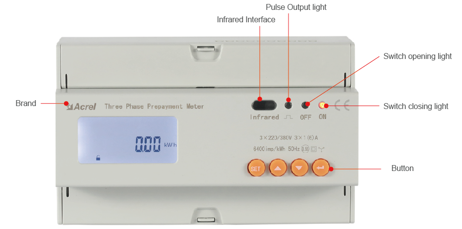 Class 0.5s Din Rail Kwh Meter , 50Hz/60HZ Prepaid Energy Meter ADL300-EY