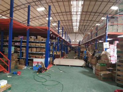 Freestanding Metal Industrial Mezzanine Work Platforms Blue Upright