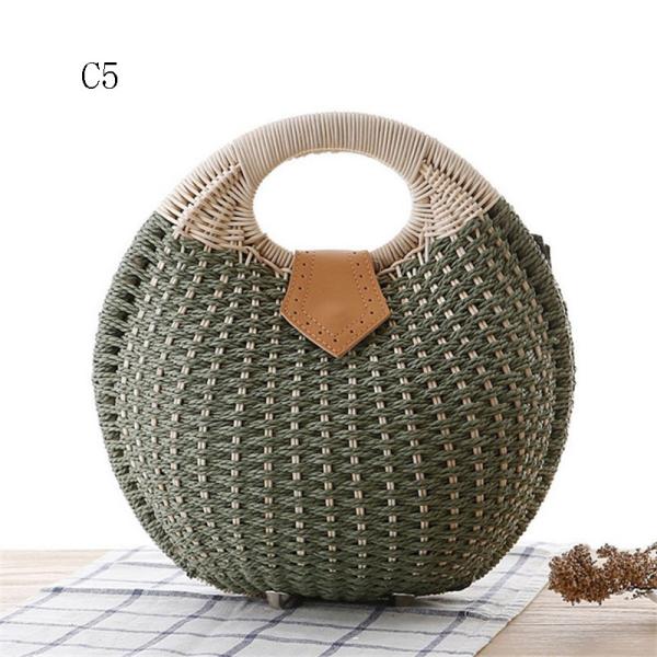 Quality Wholesale Summer Handmade Ladies Fashion Handbags Women Straw Rattan Bag for sale