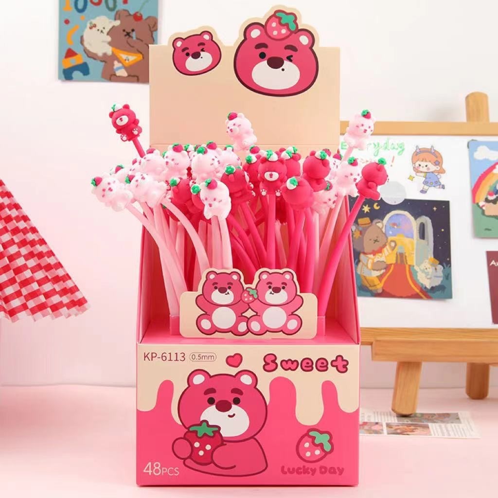 Squishy Pens For Kids,Cartoon Cute Fun Pens,Black Gel Ink Pens For Kids Party Favors Classroom Prizes School Office Home Supplies