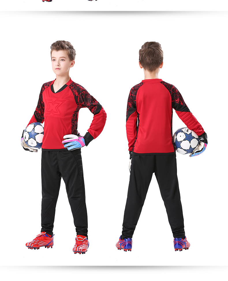 Football goalkeeper uniform Children's anti-collision goalkeeper suit Customized set boys' thickened primary school jersey