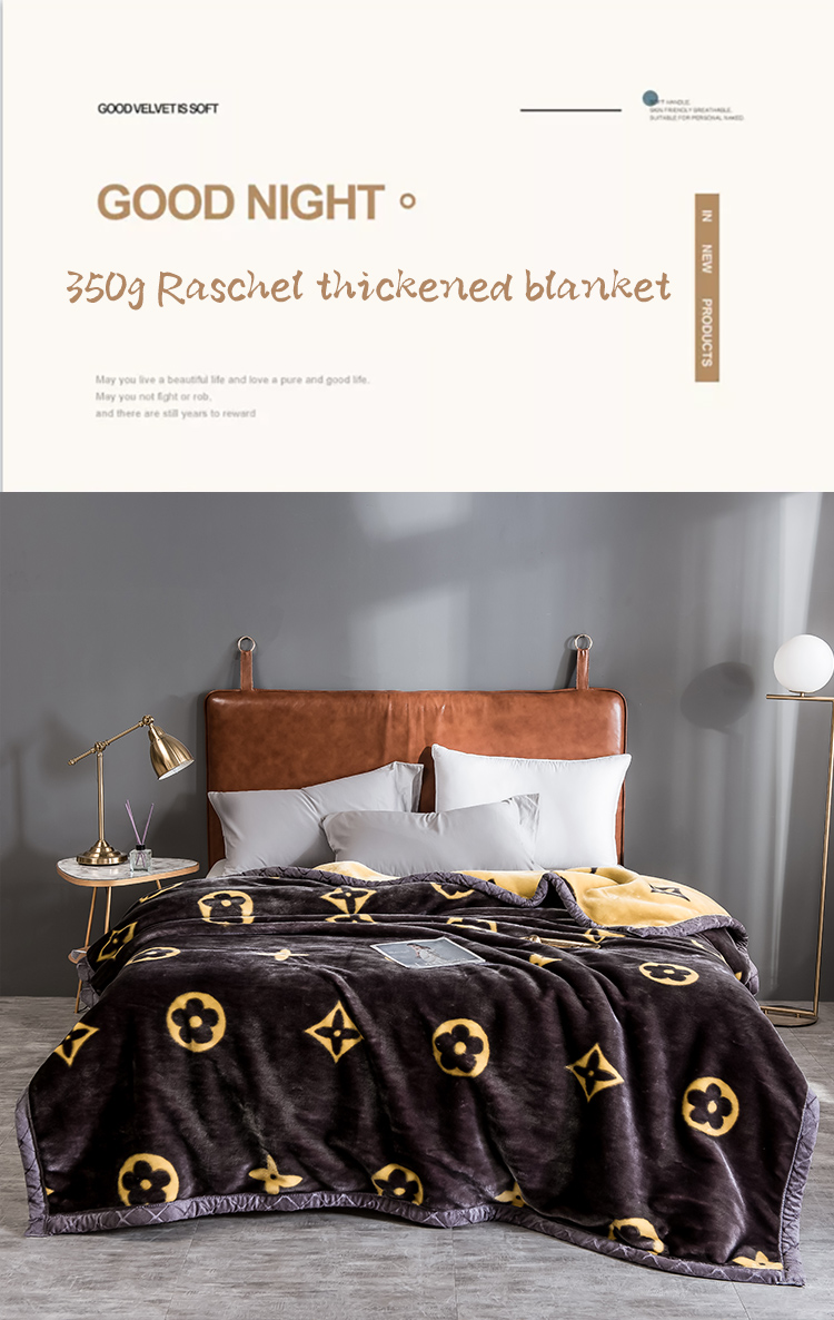 Brushed Pattern Fluffy Bedding Blankets for Winter Sublimation Luxury Blanket