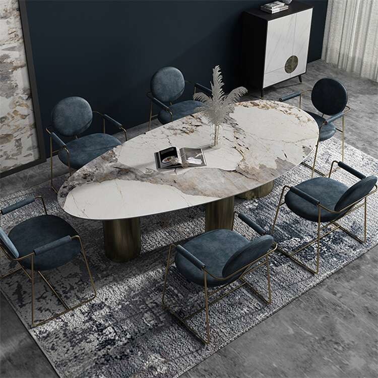 Marble / Sintered Stone / Quartz Stone Dining Table 6 Seater Luxury
