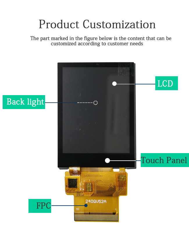 IPS 280cd/m2 Negative Lcd Display Module 240x320 Dot Matrix Lcd Panel