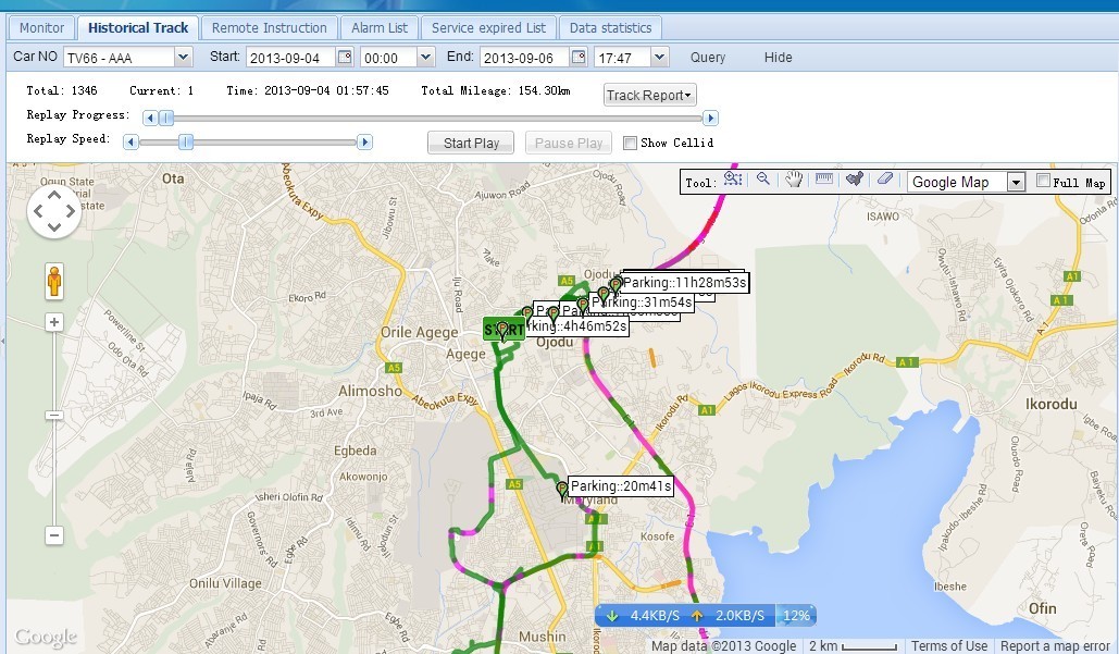 10m Location Accuracy GSM GPS Tracking Devices WA-100 For Vehicles / Motorcycles