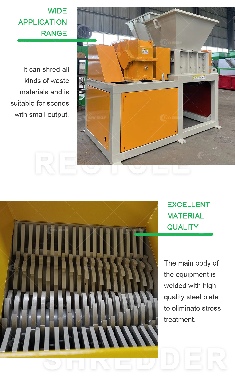 5.5kW Power Coconut Shredder for 's Sustainable Used Tire and Plastic Disposal