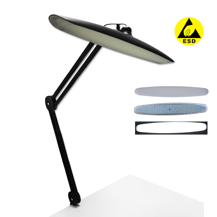 Cleanroom ESD Antistatic Working Lamp Black For Office Table