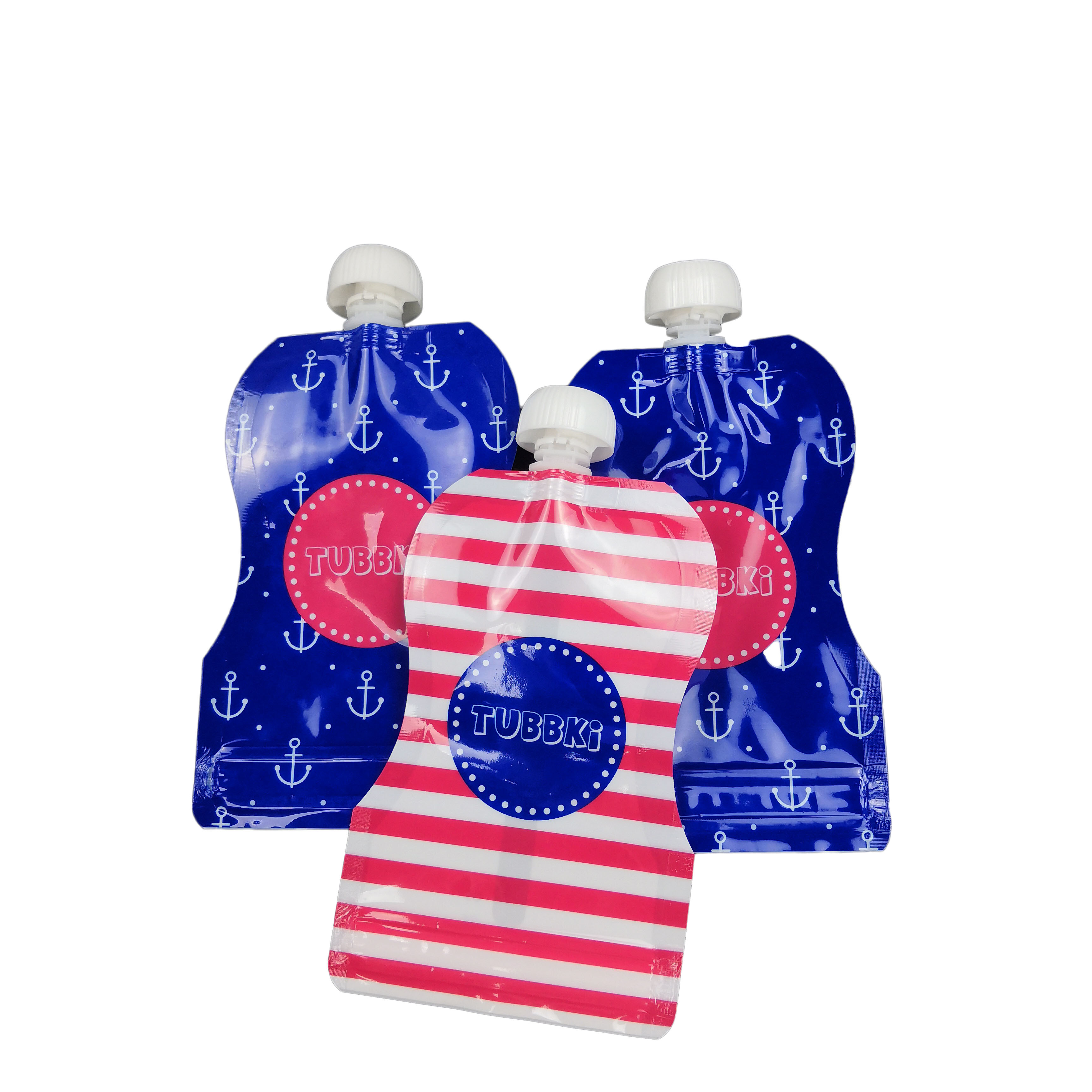 Reusable Baby Food Spout Pouch Packaging Laminated Material CMYK Color For Beverages