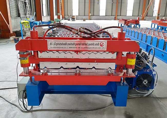aluminum Corrugated And Trapezoidal Roof Sheet Double Layer Roll Forming Machine