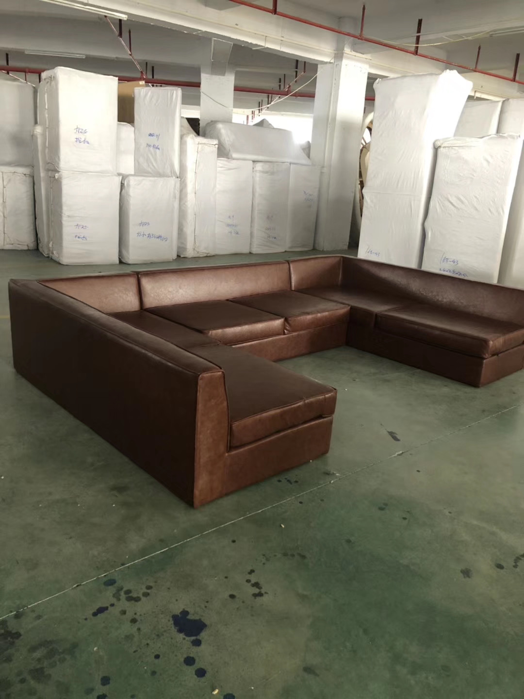 Leather Large U Shape Corner Sofa Bed 10 Seater KTV Bar