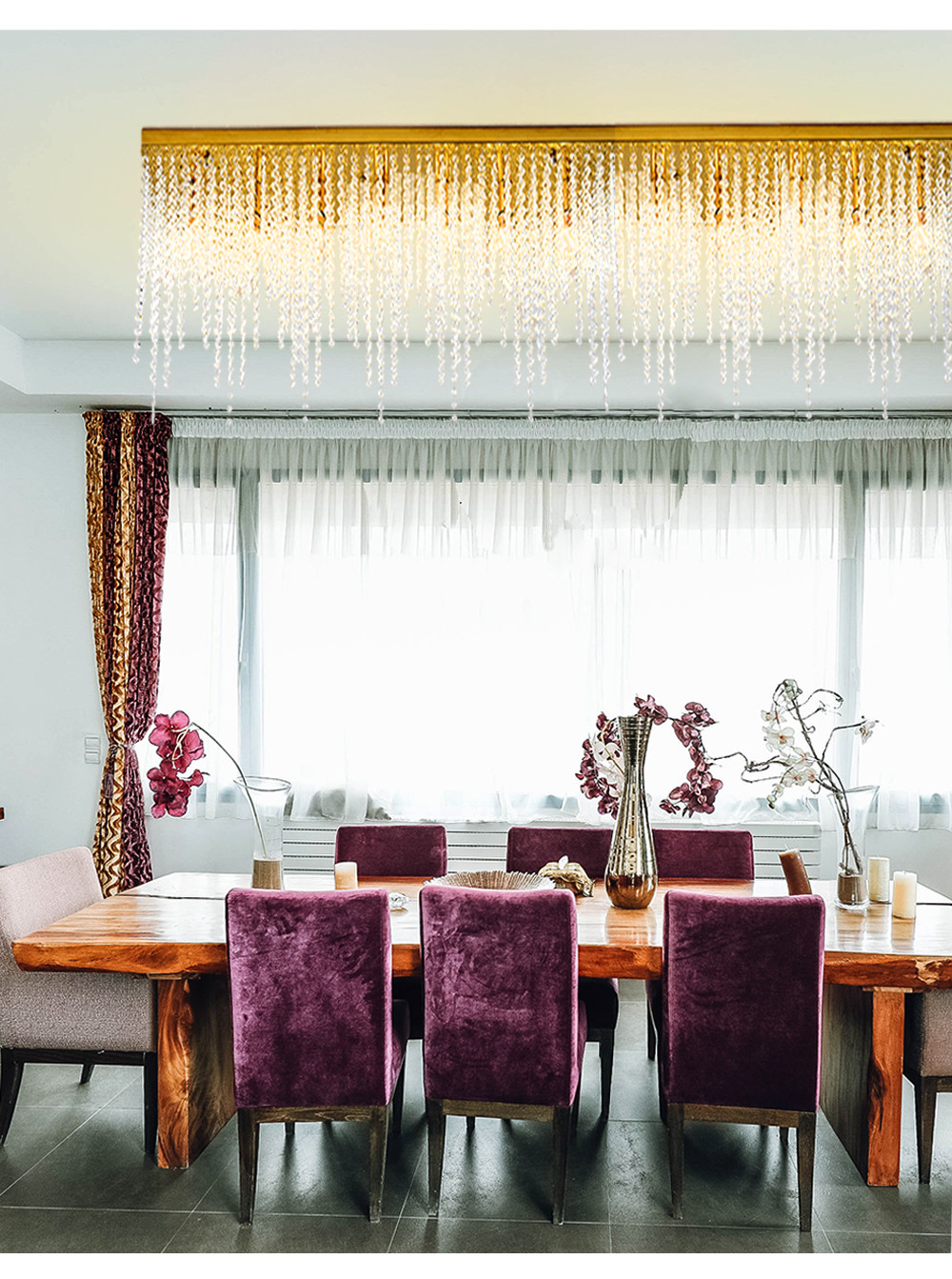 Crystal Chain Ceiling Lights New Lampara Techo for Home Decor guzhen lighting(WH-CA-107)