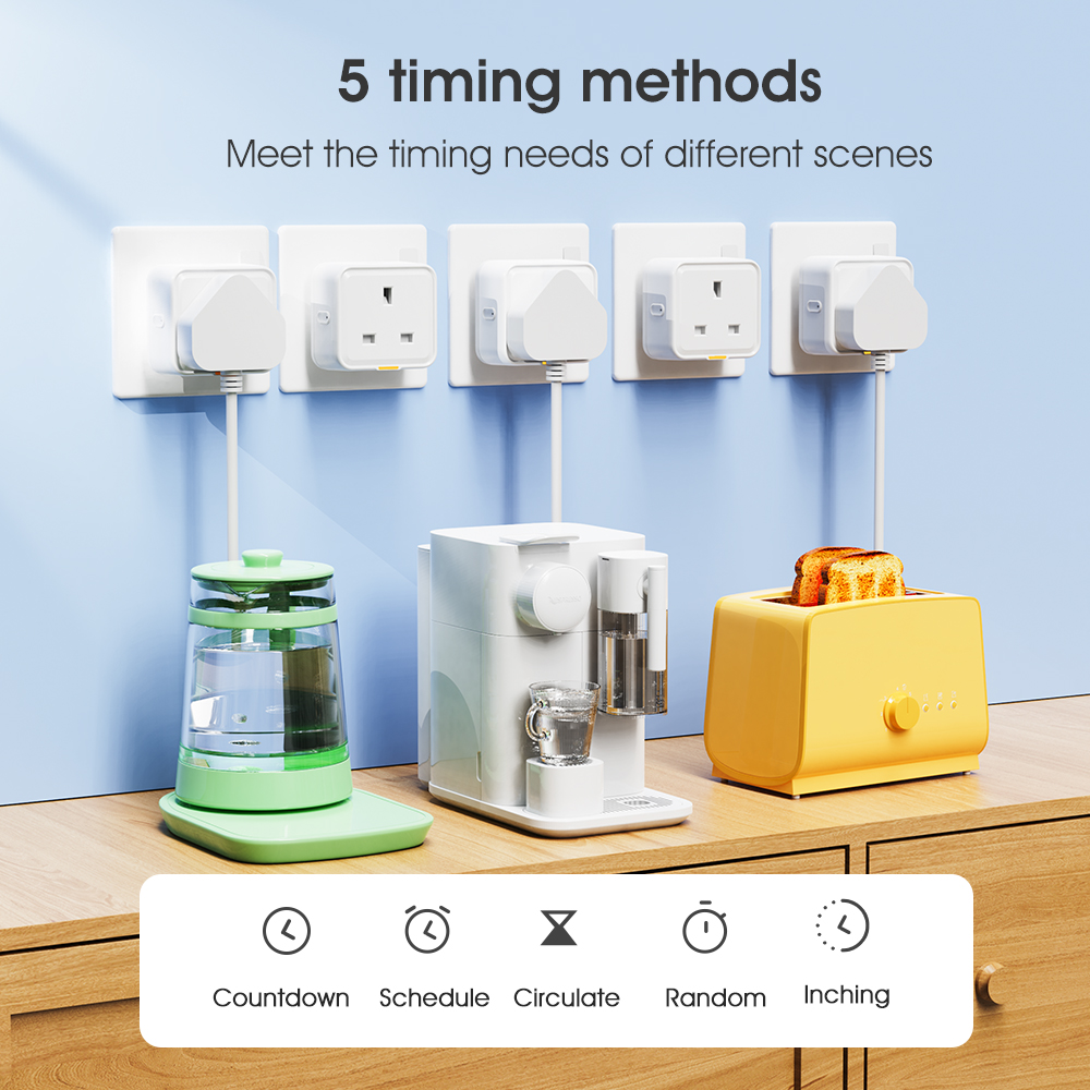 Tuya Smart Home Plug UK Socket Travel Adapter Conversion Outlet APP Voice Works With Alexa Type C 16A WiFi RF433