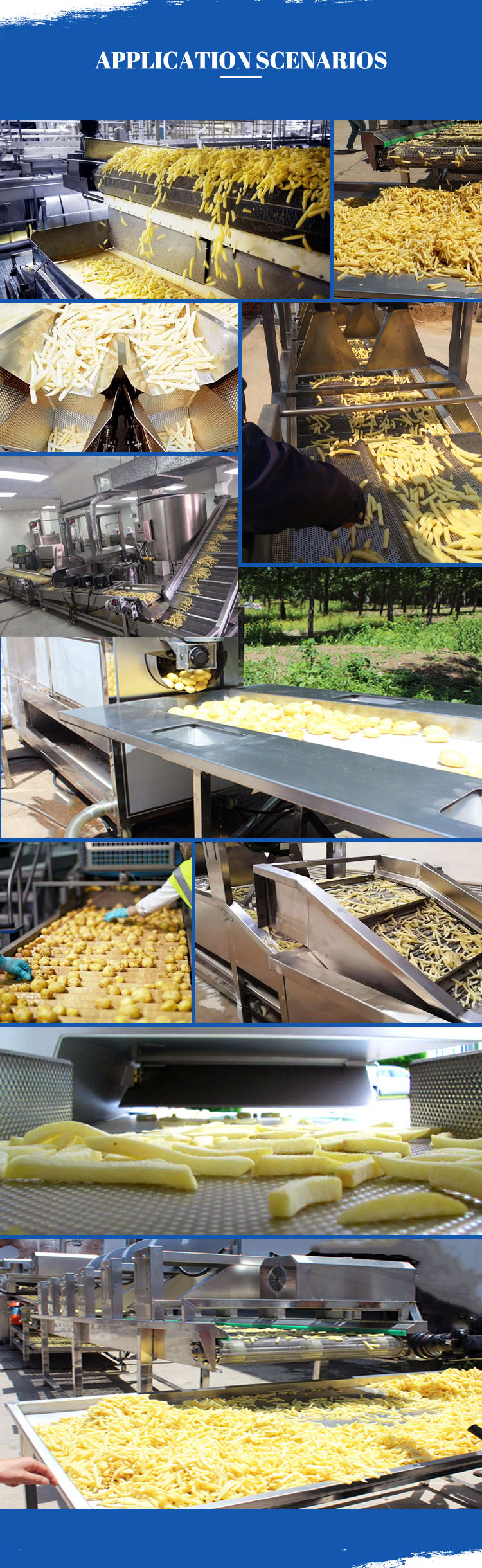 Top Quality Continuous Conveyor Fried Rice Potato French Fries Chicken Automated Deep Fryer Machine