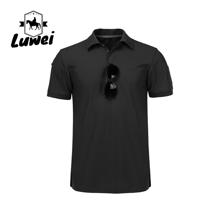 Knitted Polyester Cotton Polo T Shirts Breathable Short Sleeve For Men