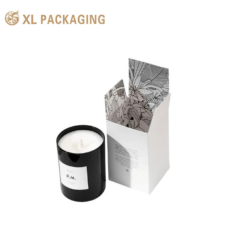Tuck-Bottom Candle Box Cardboard Cosmetic Gift Box Packaging Black Retail Box With Custom Logo