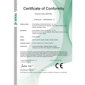 WUXI DURABLE POWER TECHNOLOGY CO.,LTD Certifications