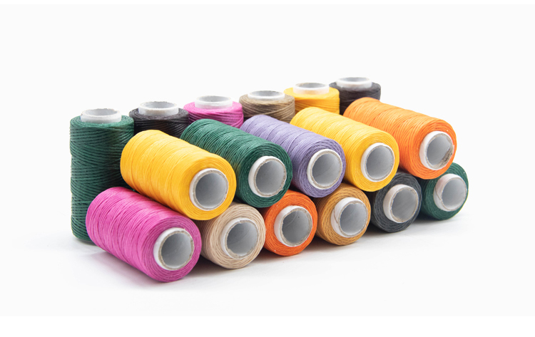 Dyed Color Polyester Nylon Waxed Thread for Small Cone Leather Sewing 7 Days Lead Time