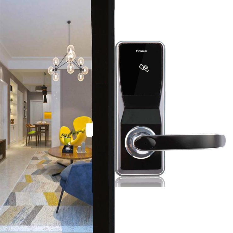 Zinc Alloy RFID Hotel Lock White Electronic Door Handle Lock