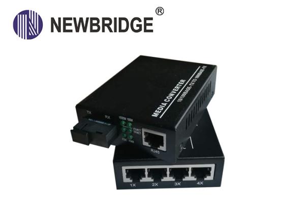 Gigabit 4rj45 4 Port 10 100 1000M Media Converter 4*10/100/1000 Base -TX Switch