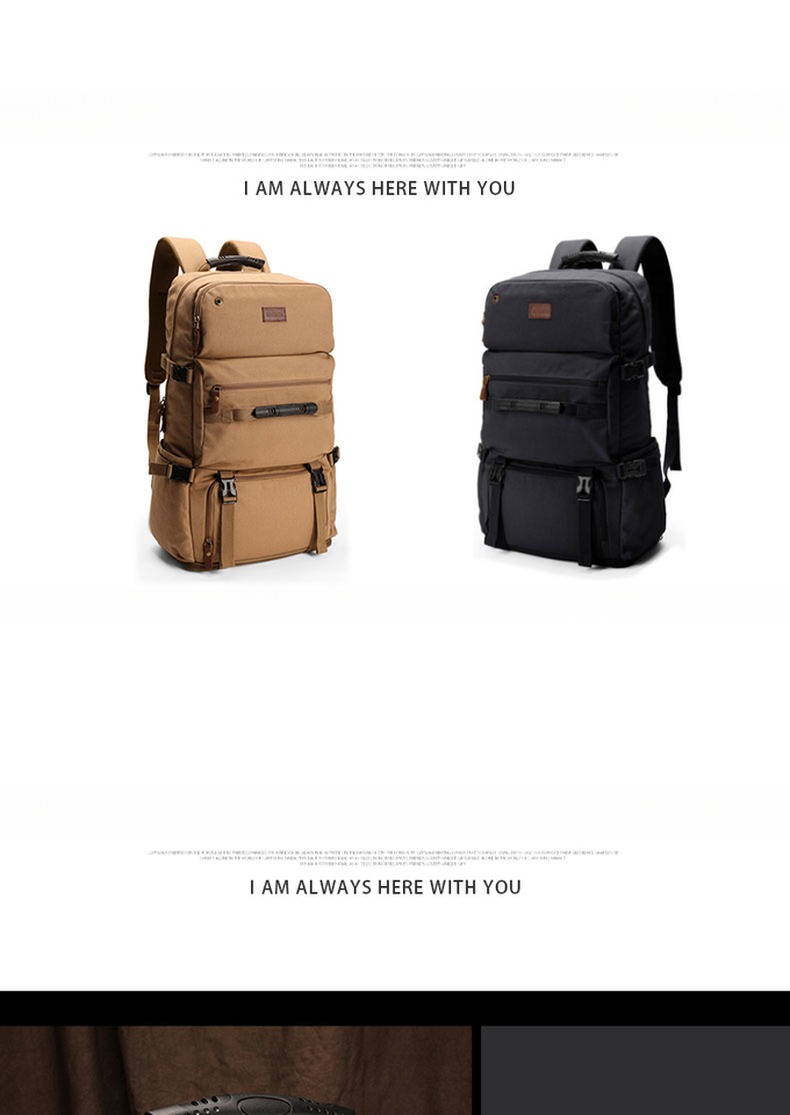 Comfortable and Versatile 60L Khaki Backpack for Outdoor Training Camping Traveling