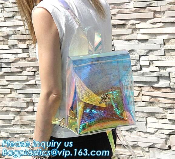 pocket transparent pvc clear backpack wholesale with padded straps, Waterproof Clear School Student Transparent PVC Back