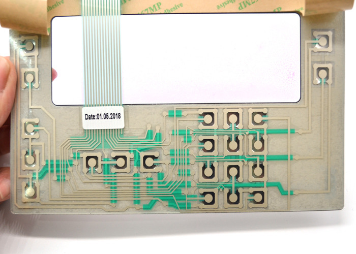 PET Embossed Tactile Membrane Switch With Pink Colored Transparent Display