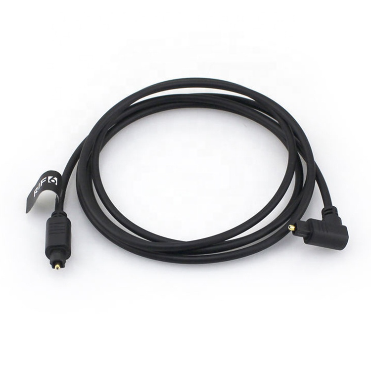 High Quality 90 Degree Angle 24K Gold SPDIF Digital Optical Audio Toslink Cable for PS4 TV