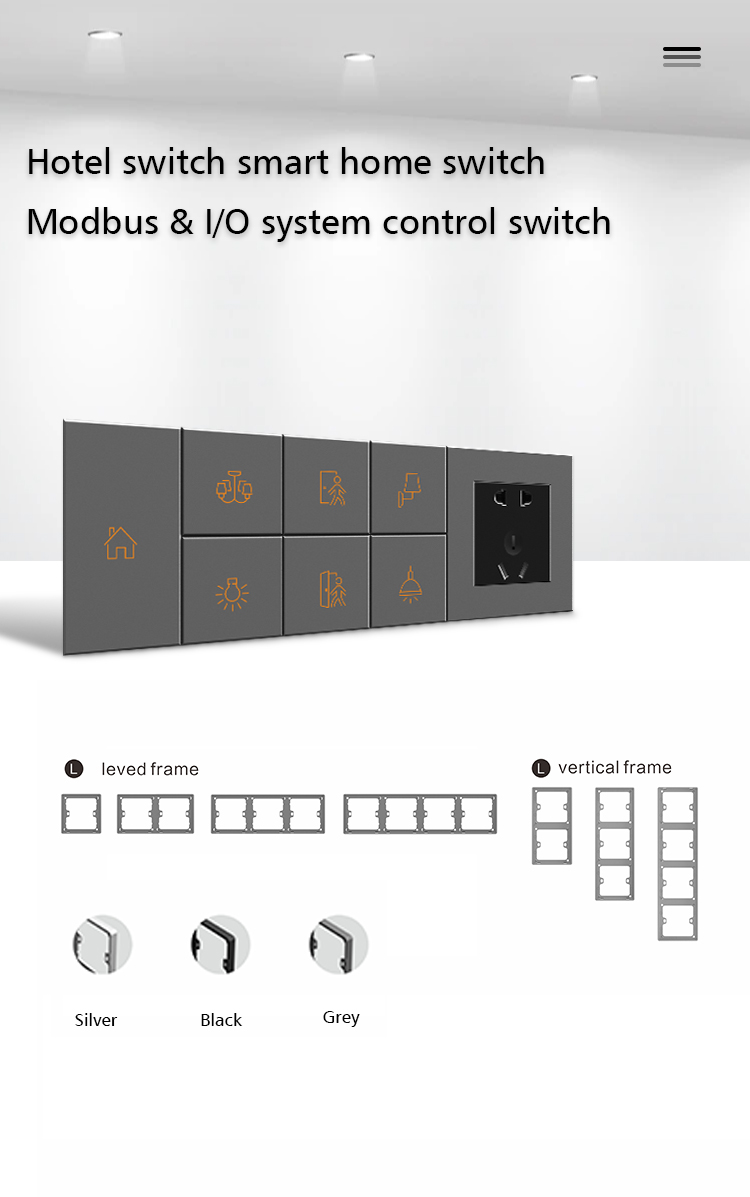 Champagne 4 Button Modbus Wall Switch For Hotel / Home / Villa