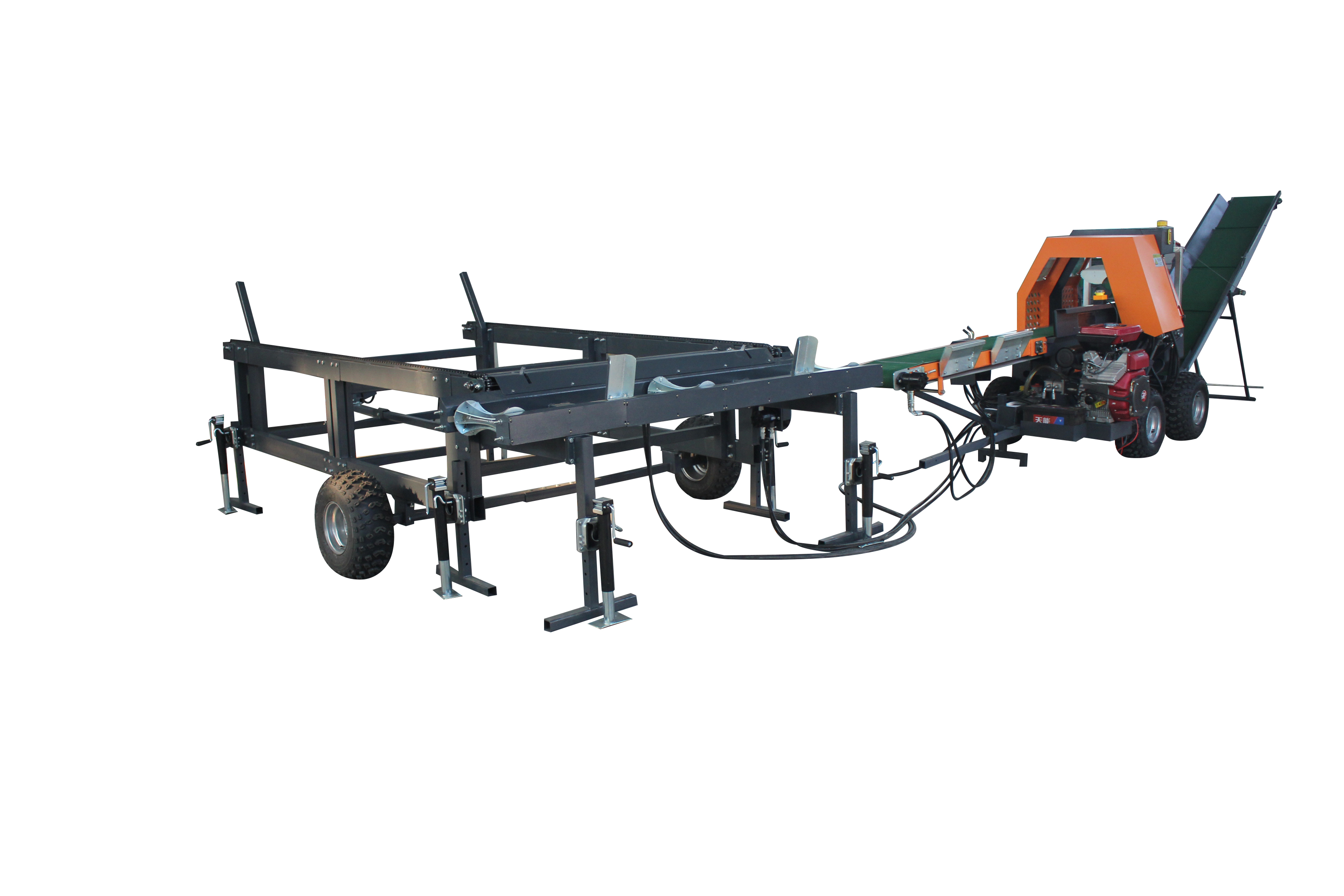 Home Firewood Processor JIERUI CE Approved Horizontal Fast Log Splitter with Chainsaw