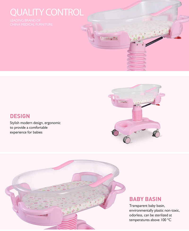 Hydraulic Multifunction Adjustable Newborn Medical Bed ICU Children Pediatric Bed ABS Plastic Baby Hospital Crib