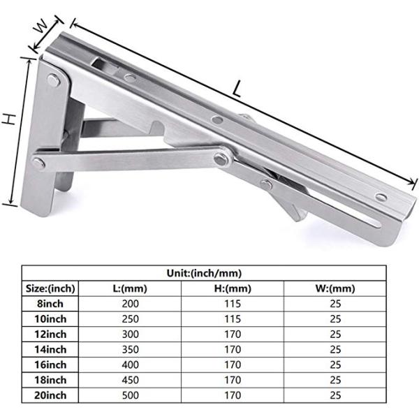 White Stainless Steel Foldable Wall Mounted Work Bench with Included Nuts and Screws