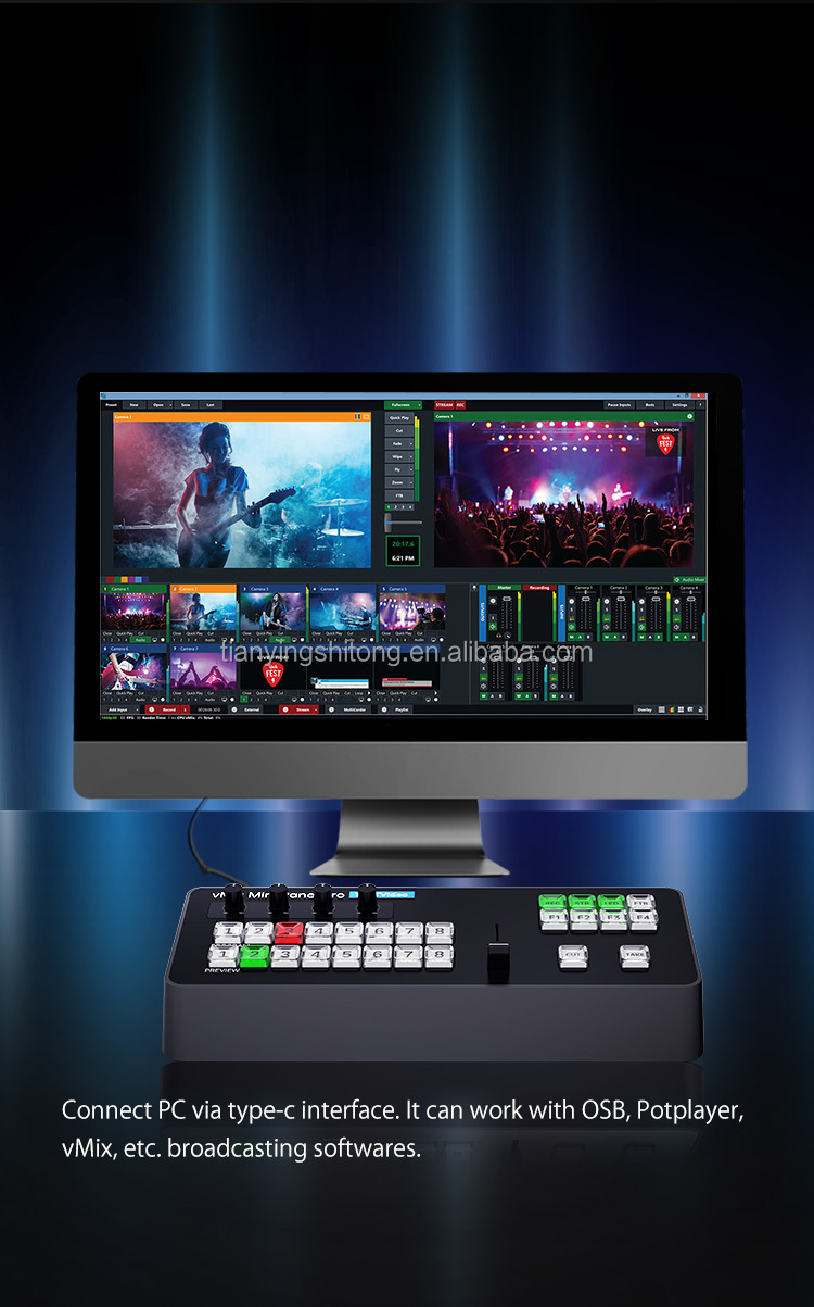 TYSTVideo Recording and Broadcasting Control Panel Vmix Mini Directing Switch Keyboard