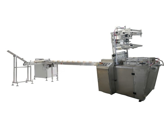 X Fold Type Rice-Cake Wafer Biscuit Over Wrapping Package Machine