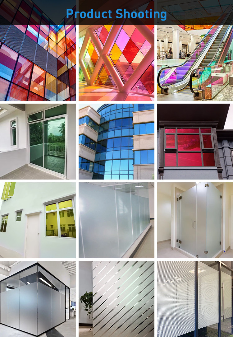 Residential Decoration Window Silver Blue Tint Privacy Glass Film