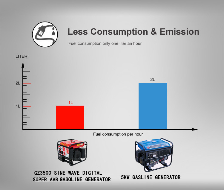 800W 230V less gasoline comsumption generator 50HZ 60HZ AVR Variable frequency alternator powered by petrol