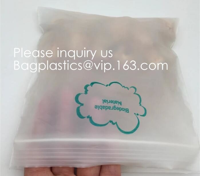 100% compostable material Slider grip bag PLA Biodegradable Corn Starch Compostable Slider lock Bag for food storage
