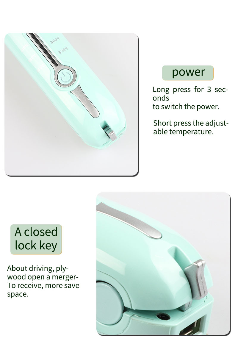 25W 400F Mini Hair Straightener , 2 In 1 Cordless Curling Iron And Hair Straightener