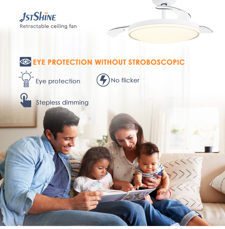 110-240V/50Hz-60Hz 42 inches White Decorative Ceiling Fan for Home Hotel and Office