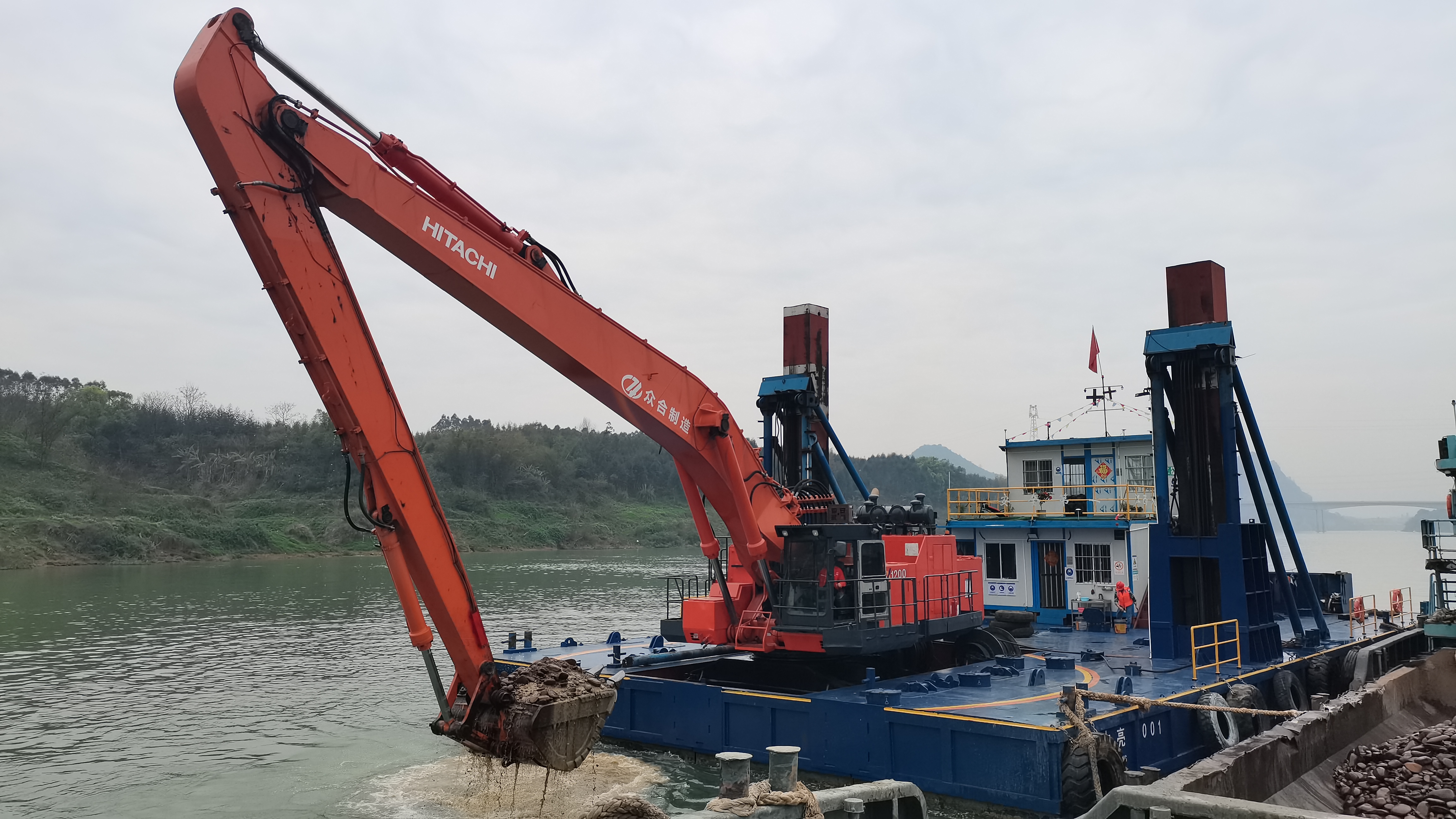 Custom Long Reach Boom Arm for Excavator , Excavator Attachments Long Reach Arm