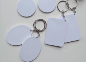 China Sublimation Blank Polymer Keyring Rounded Corner For Diy Printing on sale