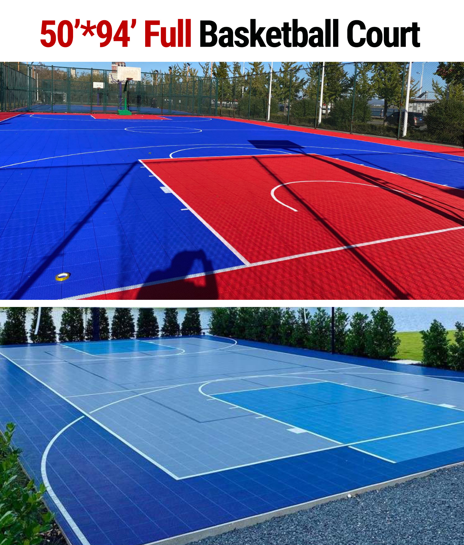 30x50 Feet Home Sports Court PP Interlocking Modular Sport Outdoor Flooring Tiles
