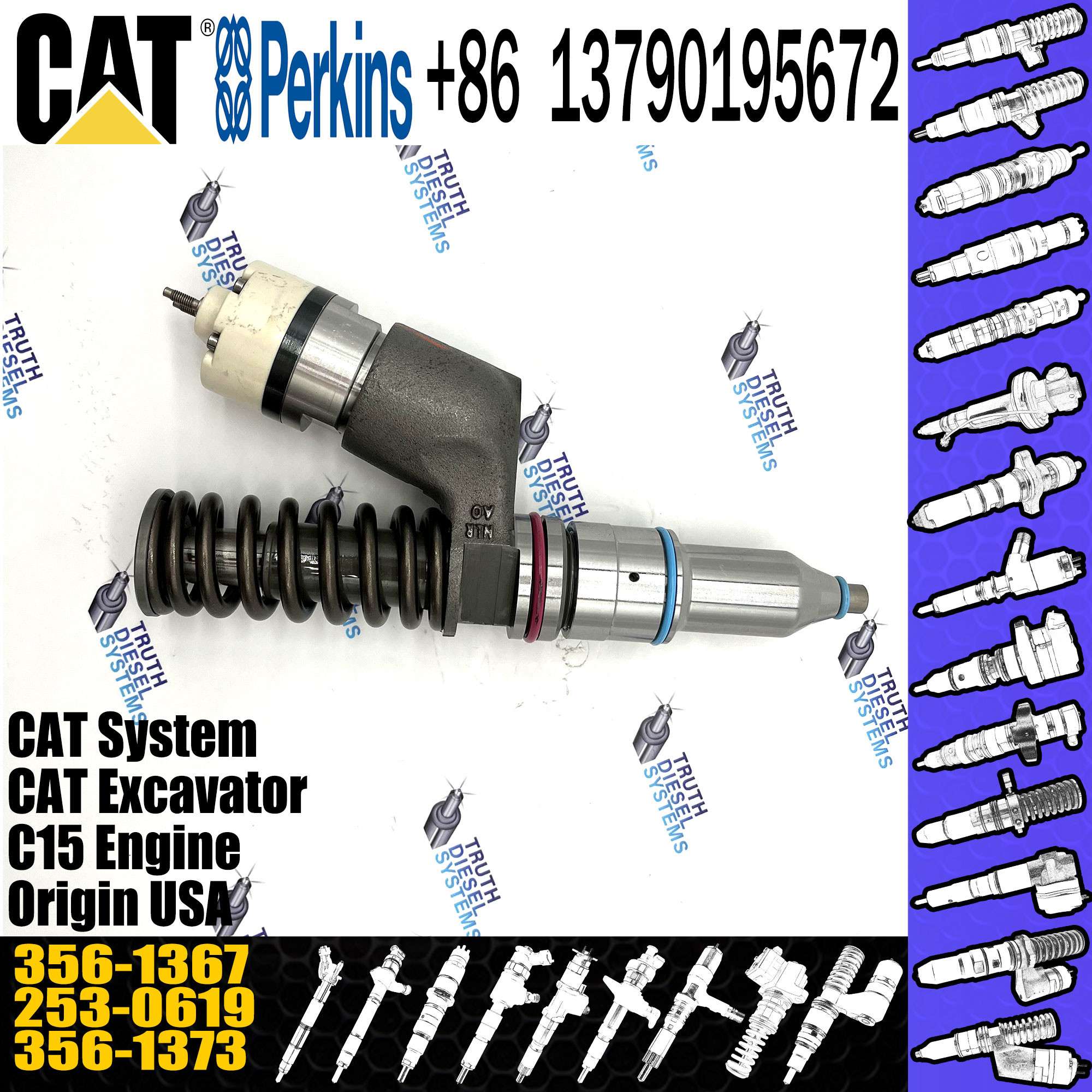 356-1367 Common Rail Injector 10R-1273 10R-9236 For Caterpillar Engine C15