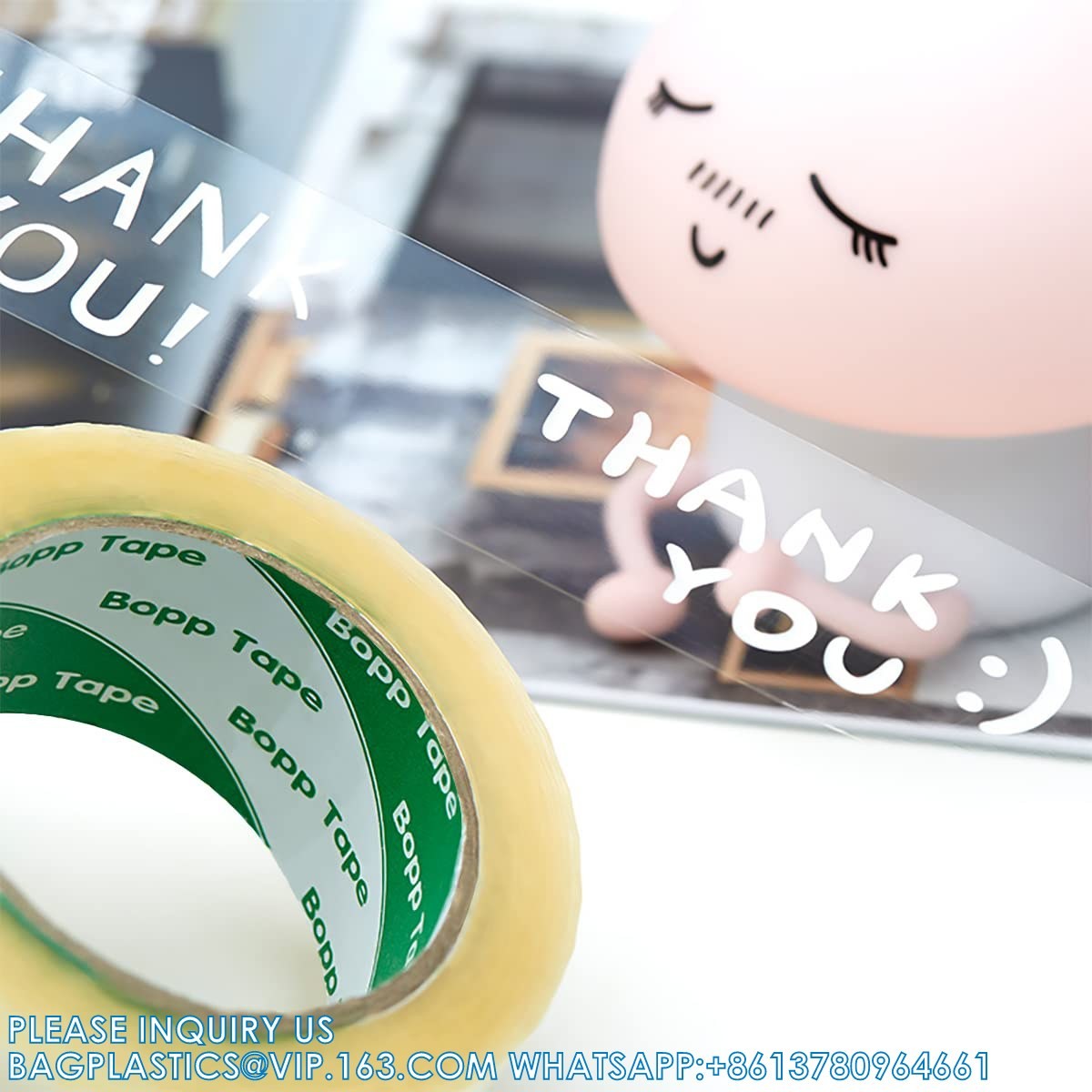 Designer Cute Packing Tape, Colorful Printing Shipping Tape, Carton Decorative Tape For Sealing Boxes, Thank You