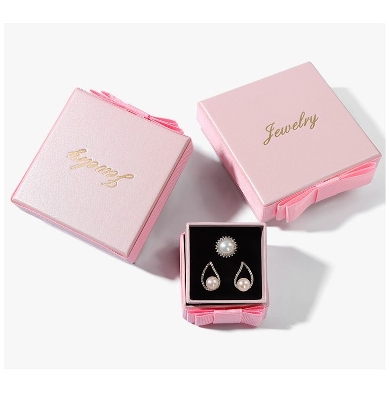 Deluxe Style Rigid Black Cardboard Necklace Packaging Paper Box
