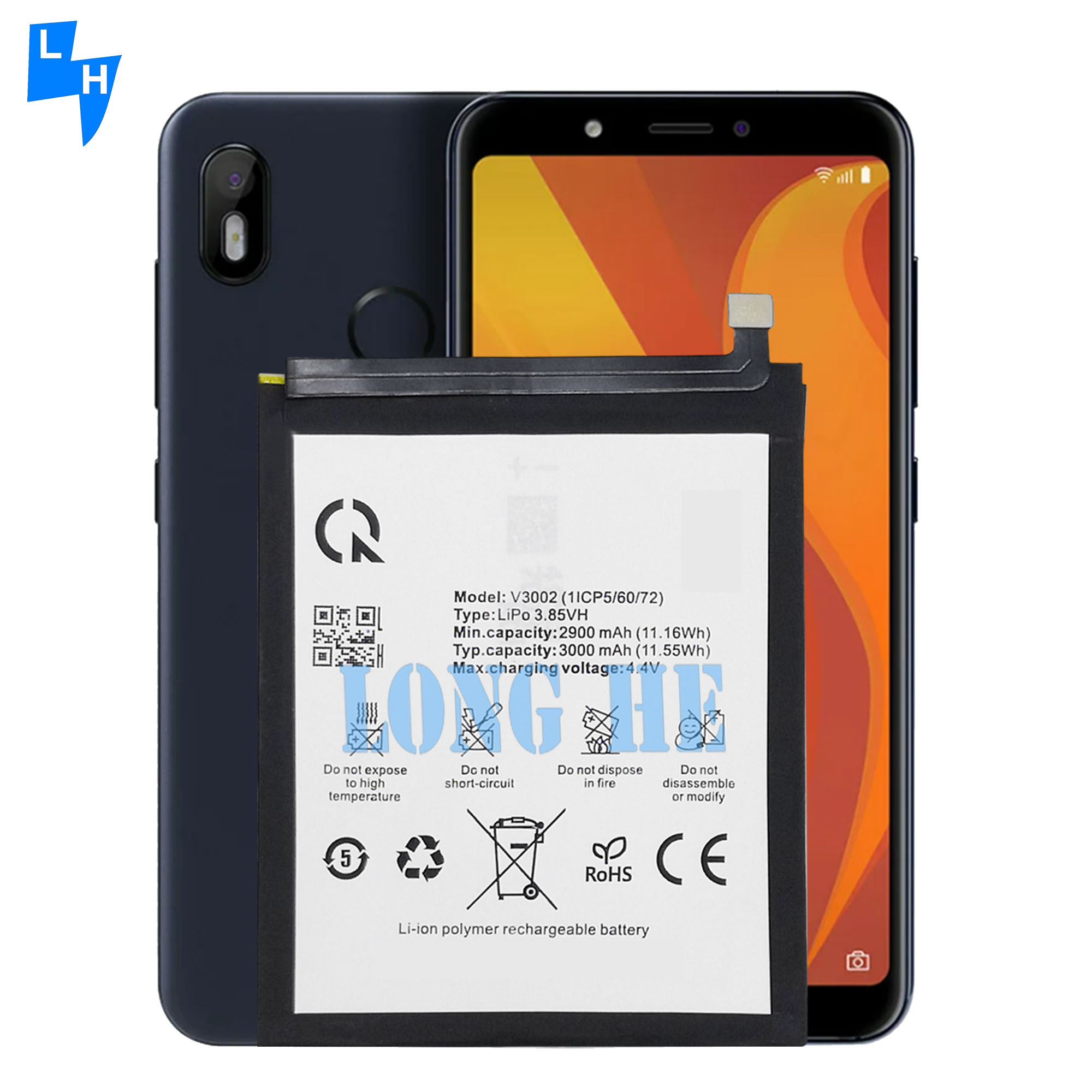 3000mAh 3.85V Rechargeable Li-ion Polymer Battery V3002 for Vsmart Joy 1 Mobile Phone