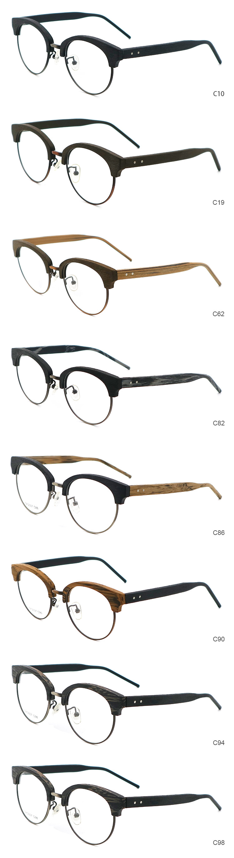 Various Colors Wood Grain Optical Glasses Acetate Frame MR 12307