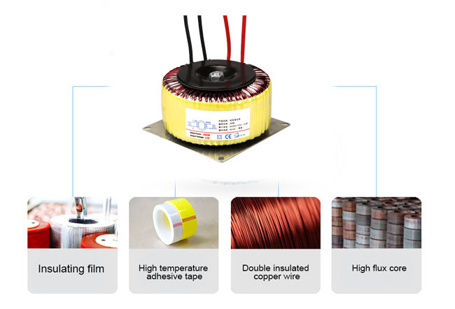 Long Life AC12 Volt Toroidal Transformer 500W 133mm*51mm*63mm IP20