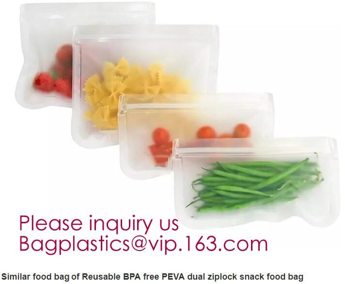 PEVA Reusable Food Storage Bag Airtight Zip Seal Bags Keep Your Food Fresh Re-zips are made out of food safe, fresh lock