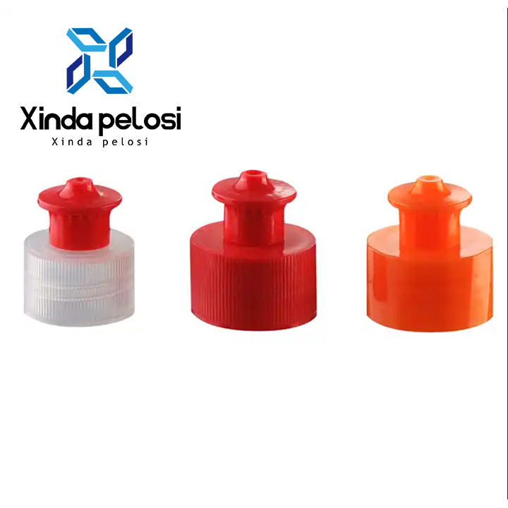 Non Spill Push Pull Screw Replacement Covers Plastic Bottle Cap For Sports Bottle
